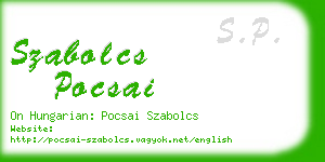 szabolcs pocsai business card